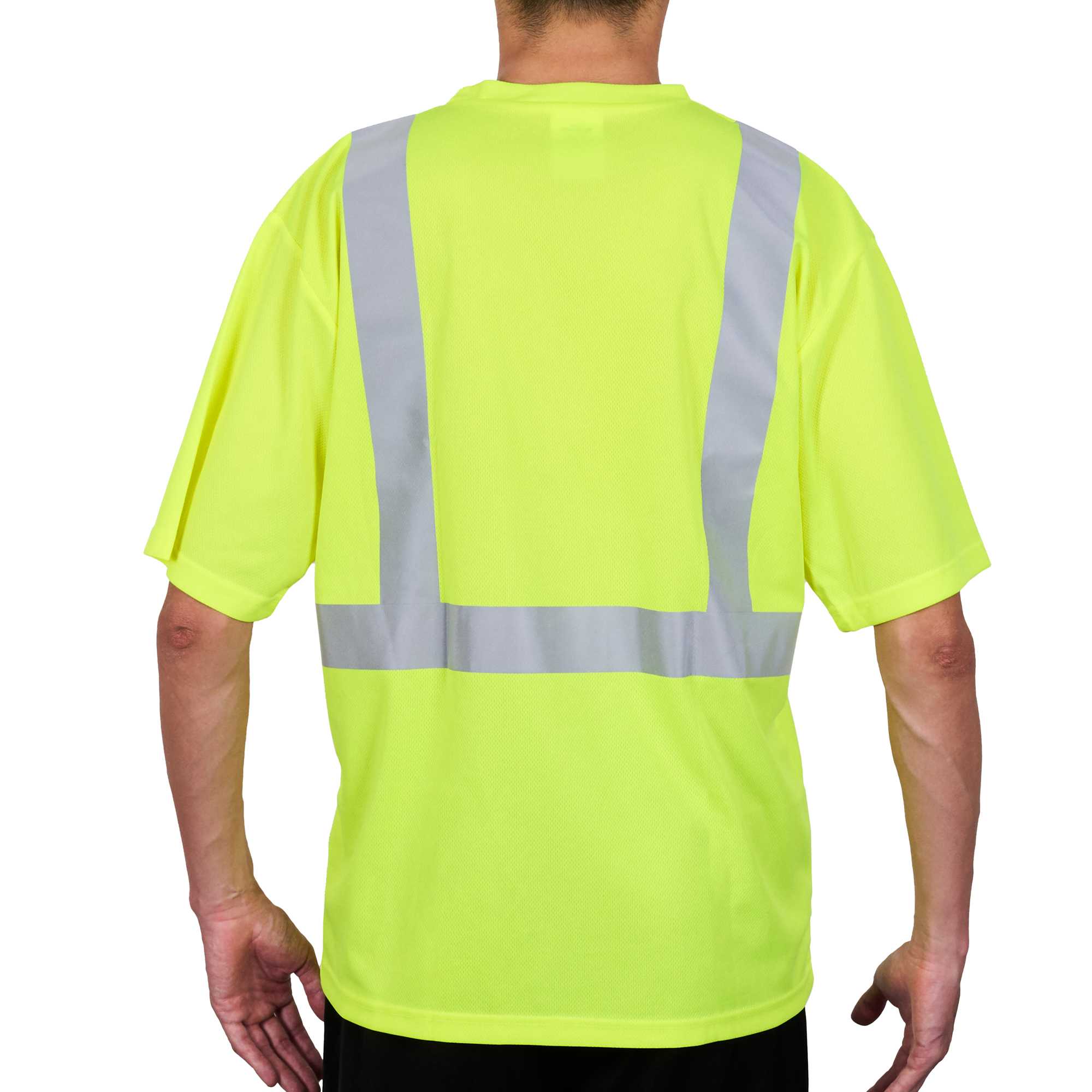 Be Safe Type R Class 2 Lime XL High Visibility Mesh Safety Shirt - Short Sleeve, Reflective Tape - 20 count box