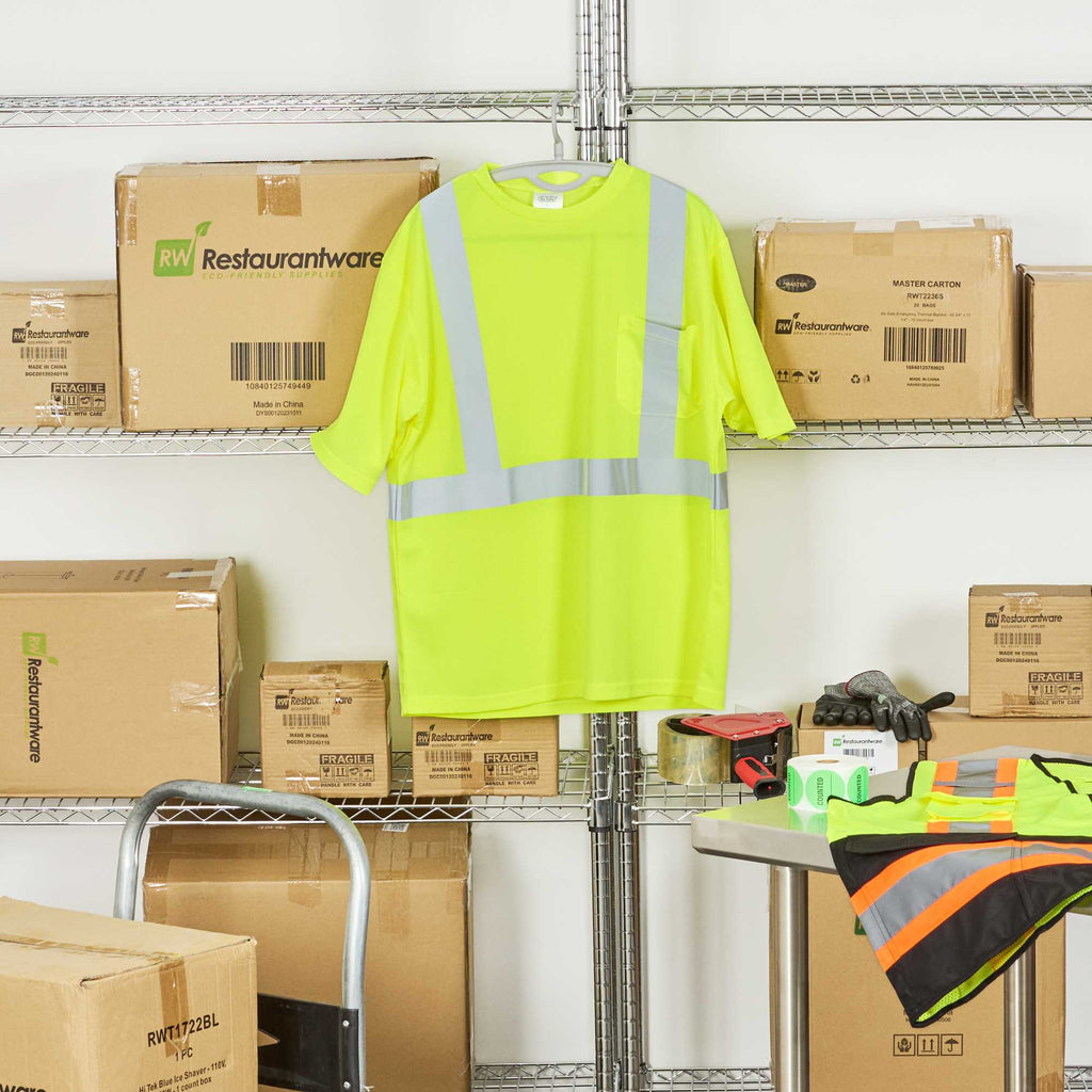 Be Safe Type R Class 2 Lime 2XL High Visibility Mesh Safety Shirt - Short Sleeve, Reflective Tape - 1 count box