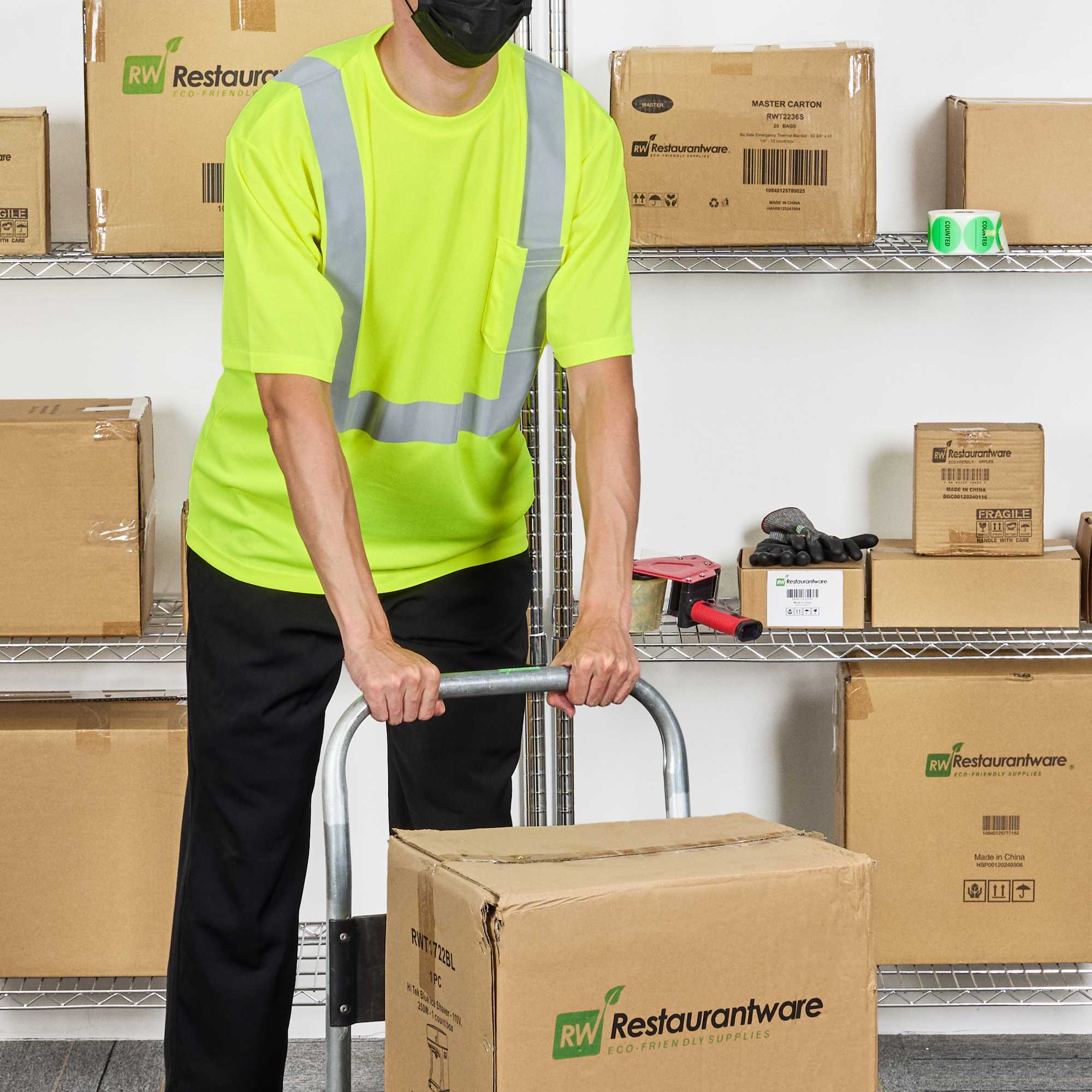Be Safe Type R Class 2 Lime 2XL High Visibility Mesh Safety Shirt - Short Sleeve, Reflective Tape - 20 count box