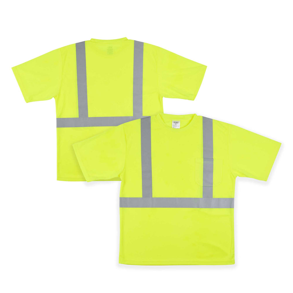 Be Safe Type R Class 2 Lime 3XL High Visibility Mesh Safety Shirt - Short Sleeve, Reflective Tape - 1 count box