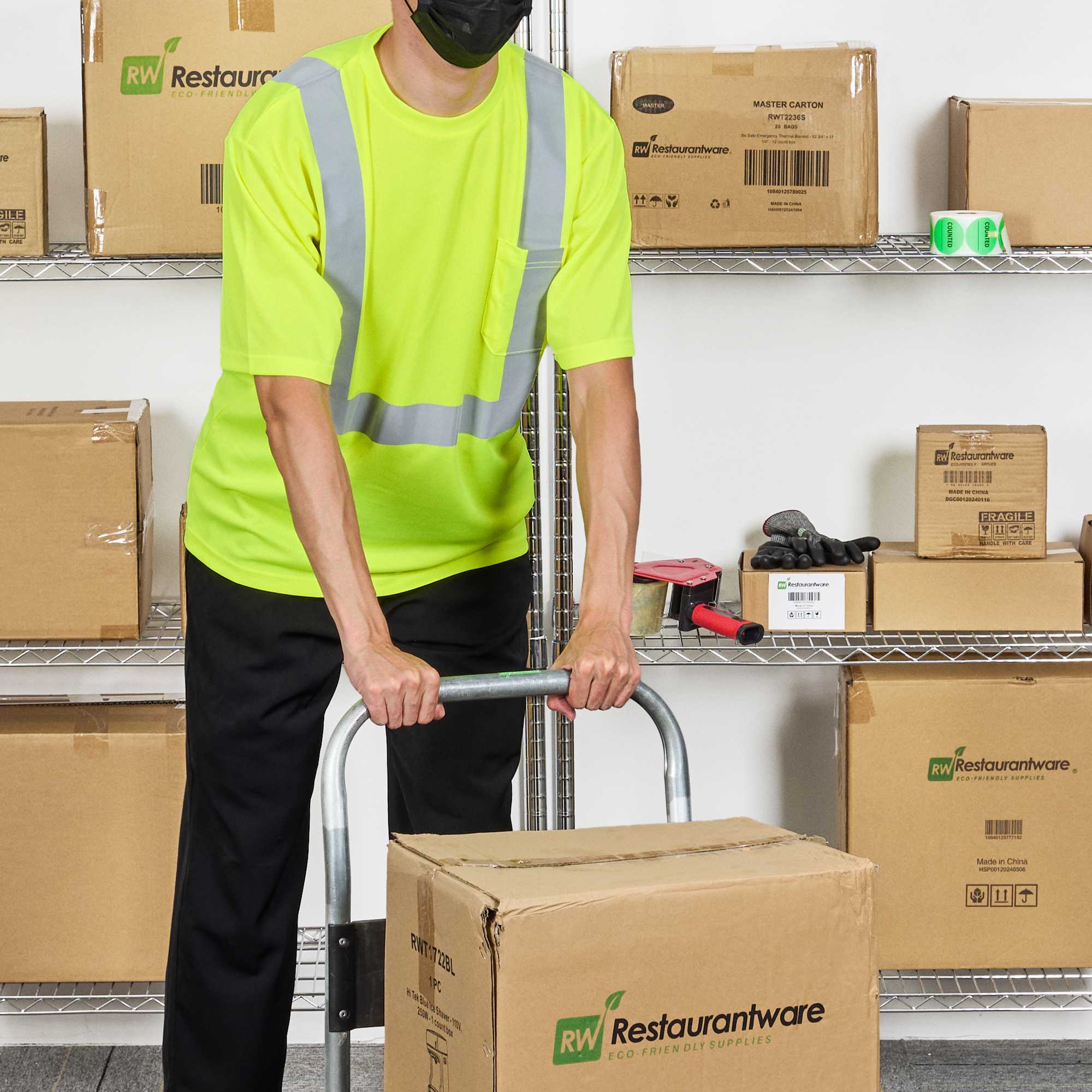 Be Safe Type R Class 2 Lime 3XL High Visibility Mesh Safety Shirt - Short Sleeve, Reflective Tape - 20 count box