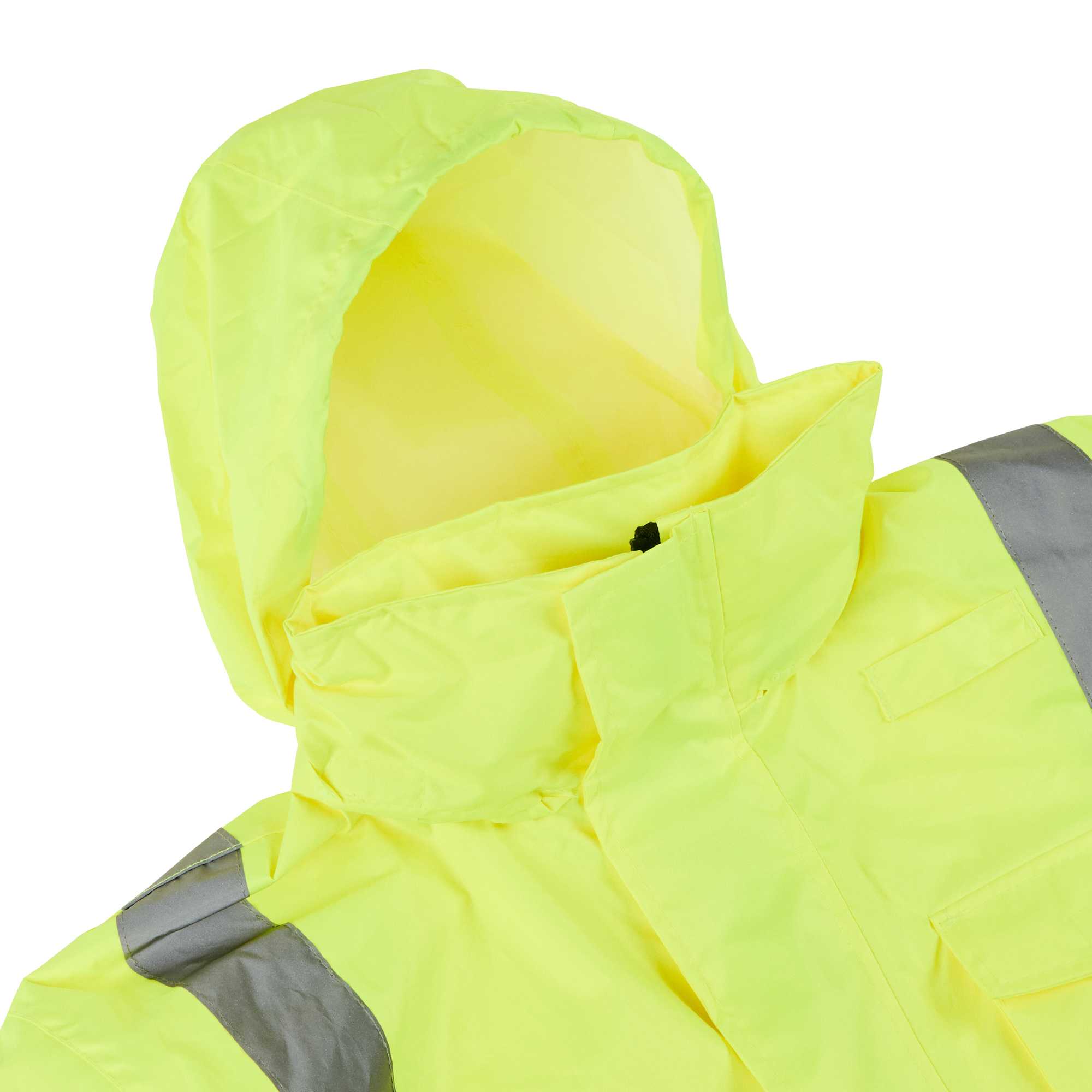 Be Safe Type R Class 3 Lime M High Visibility Lightweight Rain Jacket - Zipper Closure, Reflective Tape - 20 count box