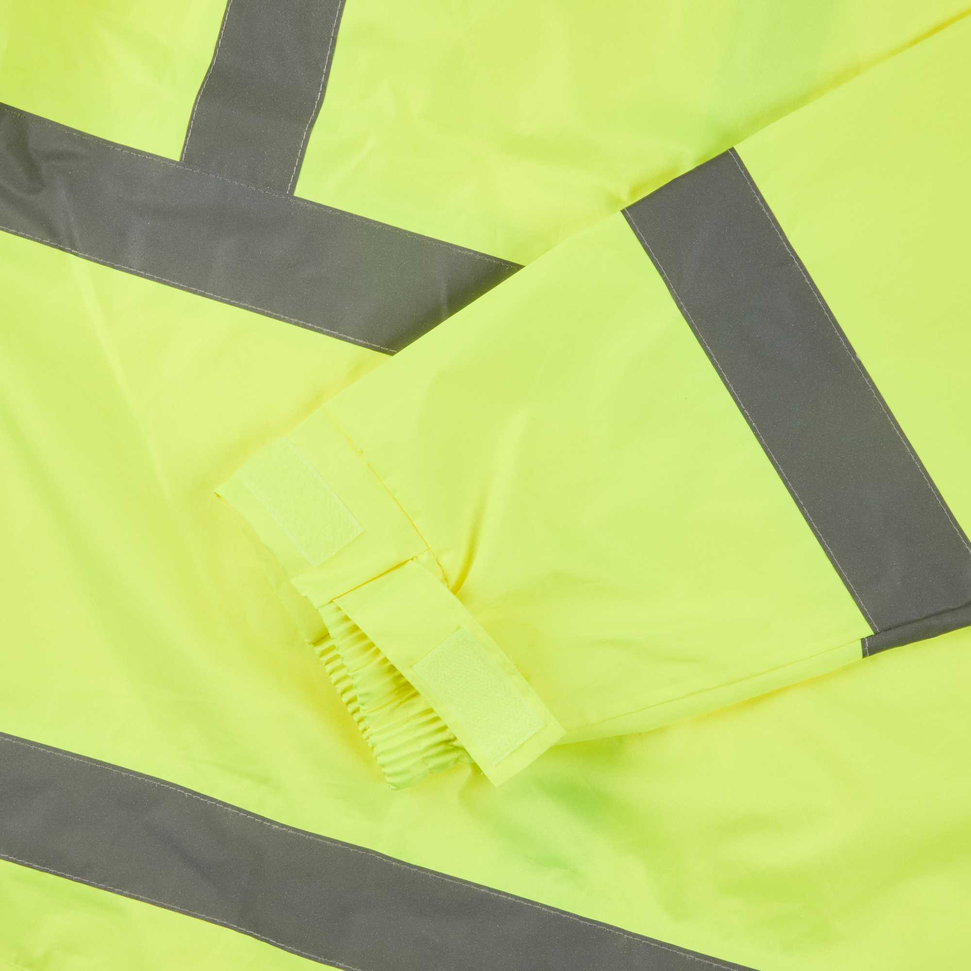 Be Safe Type R Class 3 Lime XL High Visibility Lightweight Rain Jacket - Zipper Closure, Reflective Tape - 1 count box