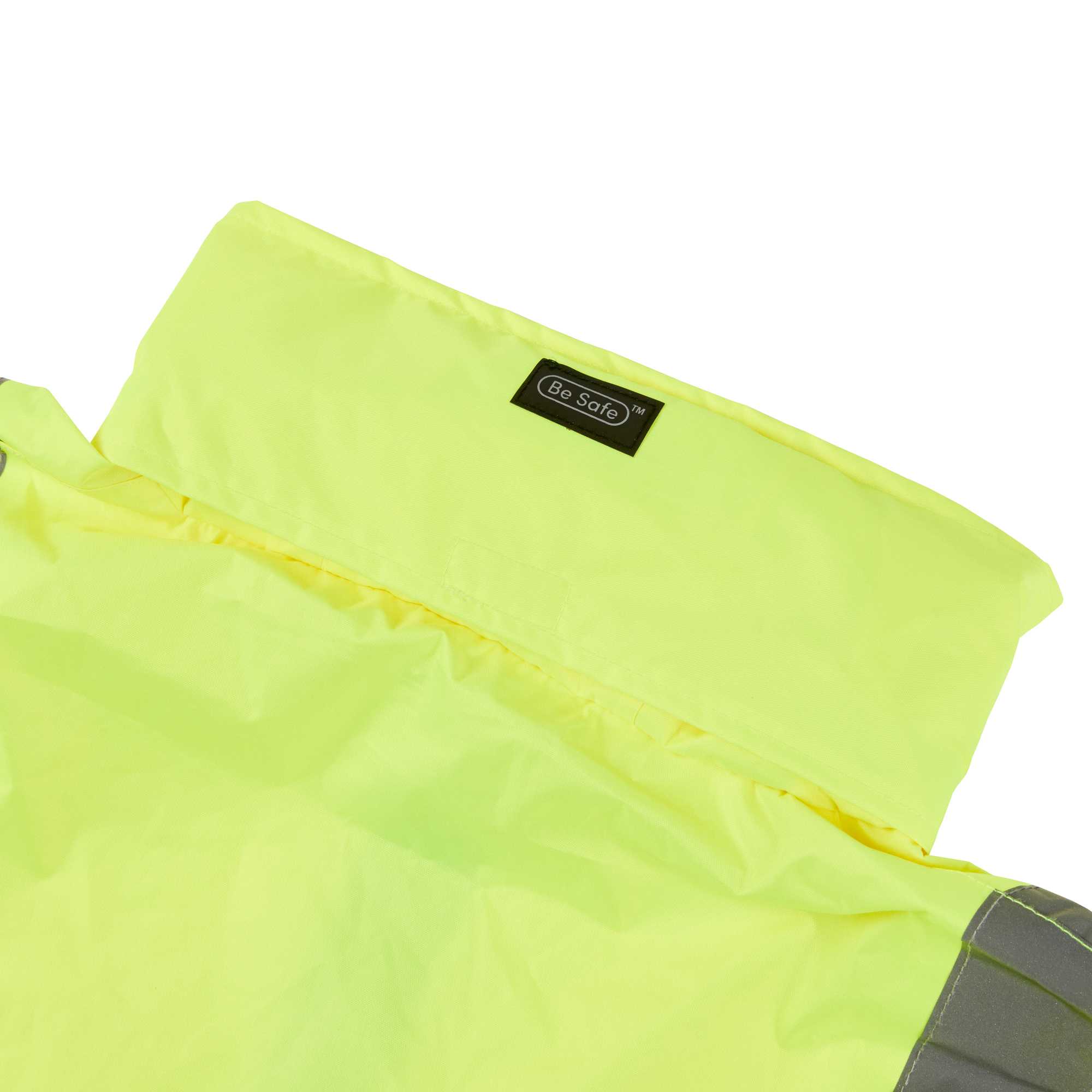 Be Safe Type R Class 3 Lime 2XL High Visibility Lightweight Rain Jacket - Zipper Closure, Reflective Tape - 1 count box
