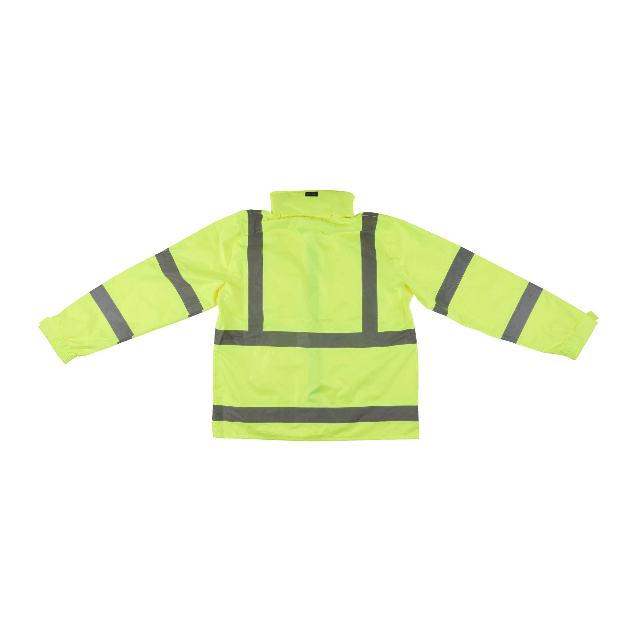 Be Safe Type R Class 3 Lime 2XL High Visibility Lightweight Rain Jacket - Zipper Closure, Reflective Tape - 20 count box