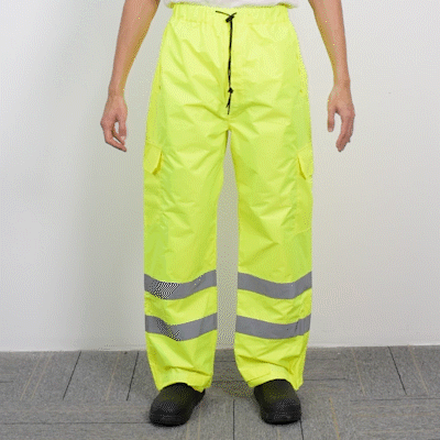 Be Safe Class E Lime XL High Visibility Lightweight Rain Pants - Reflective Tape - 1 count box
