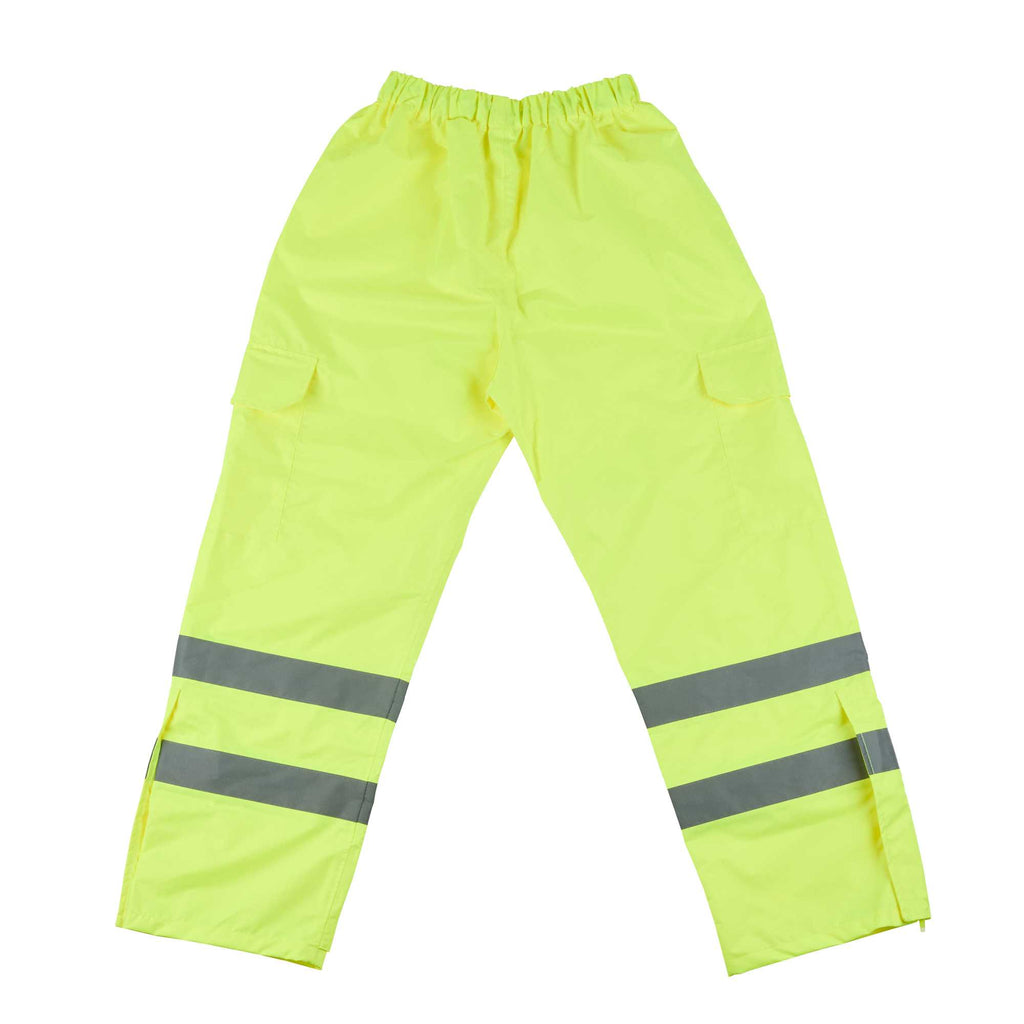Be Safe Class E Lime XL High Visibility Lightweight Rain Pants - Reflective Tape - 20 count box
