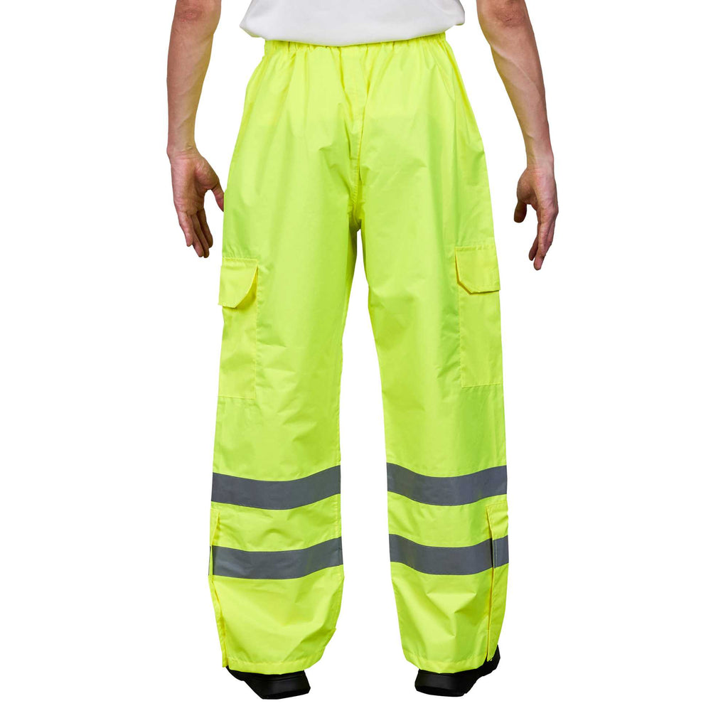 Be Safe Class E Lime 2XL High Visibility Lightweight Rain Pants - Reflective Tape - 1 count box