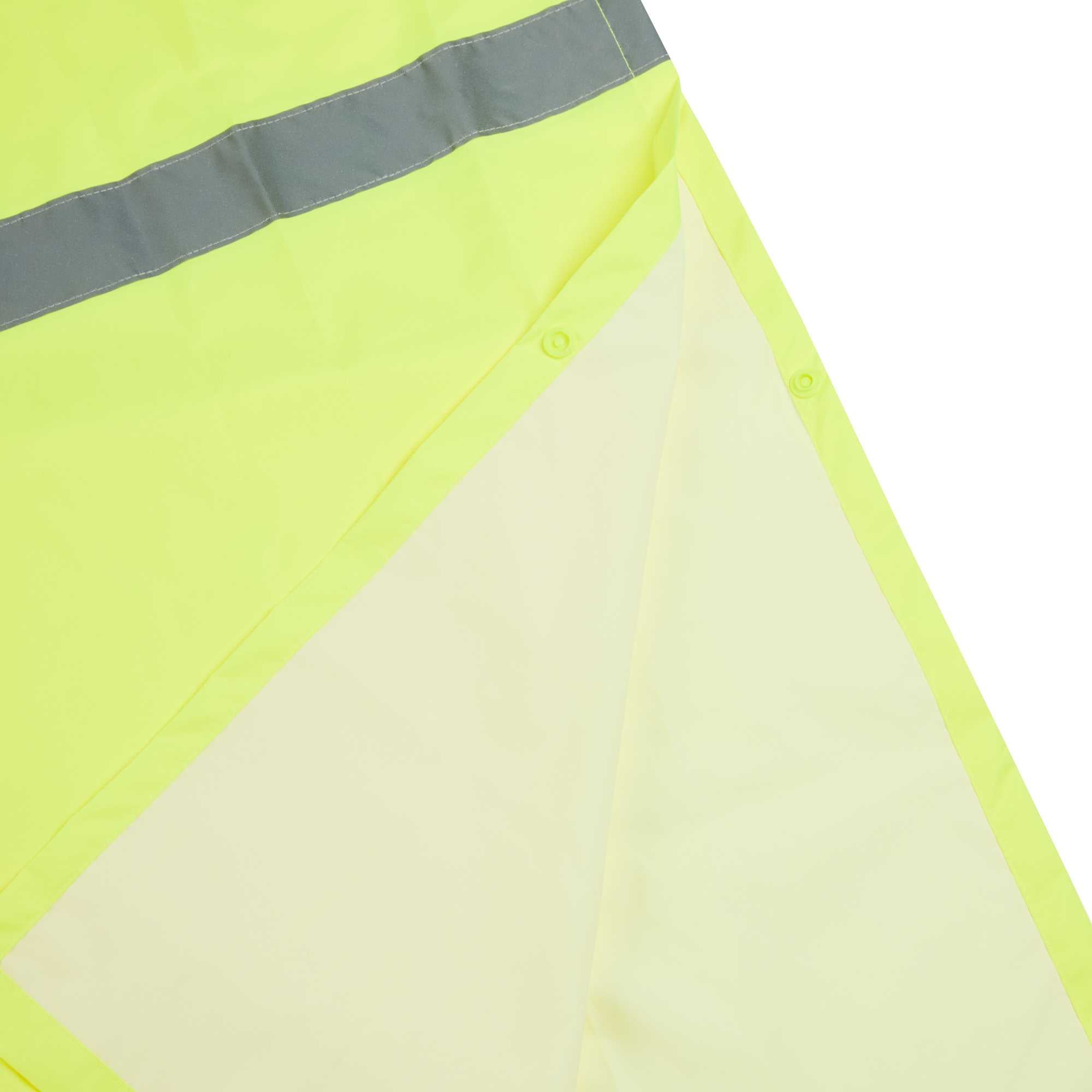 Be Safe Type R Class 3 Lime One Size Fits All High Visibility Lightweight Rain Poncho - Reflective Tape - 20 count box