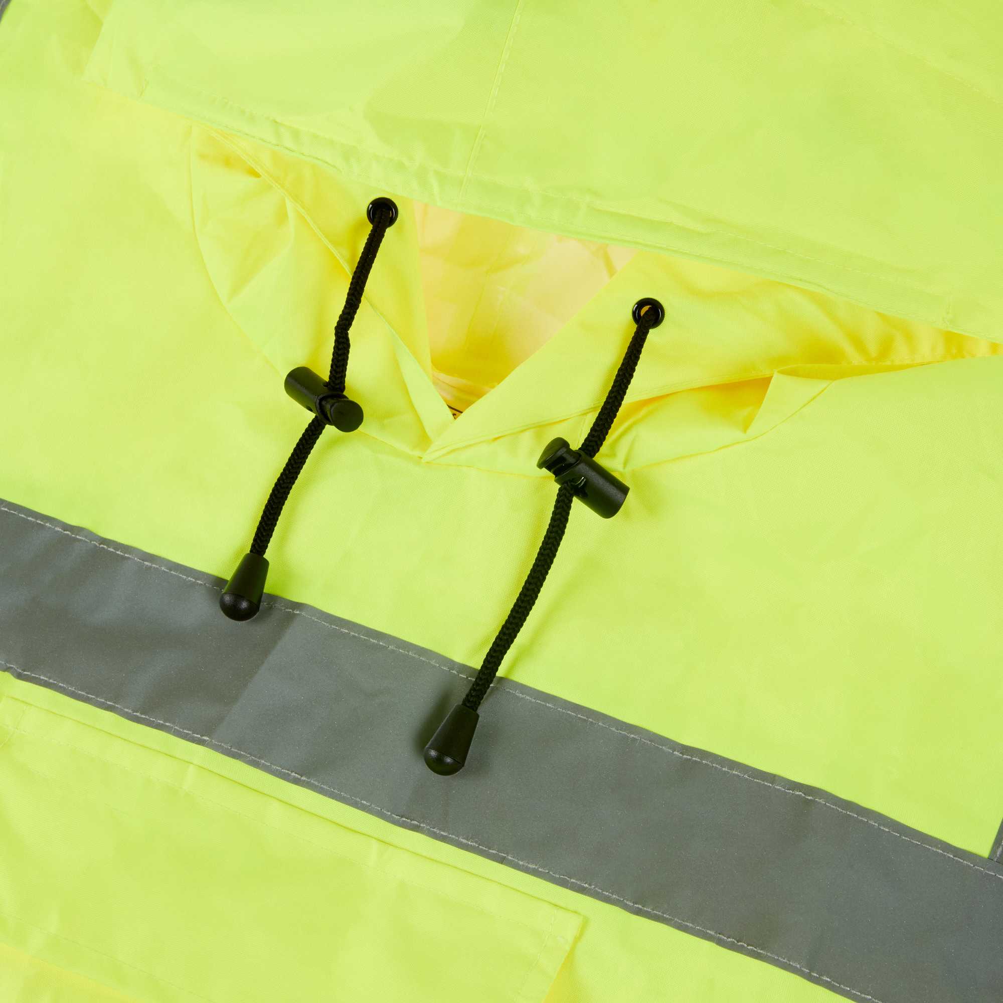 Be Safe Type R Class 3 Lime One Size Fits All High Visibility Lightweight Rain Poncho - Reflective Tape - 20 count box