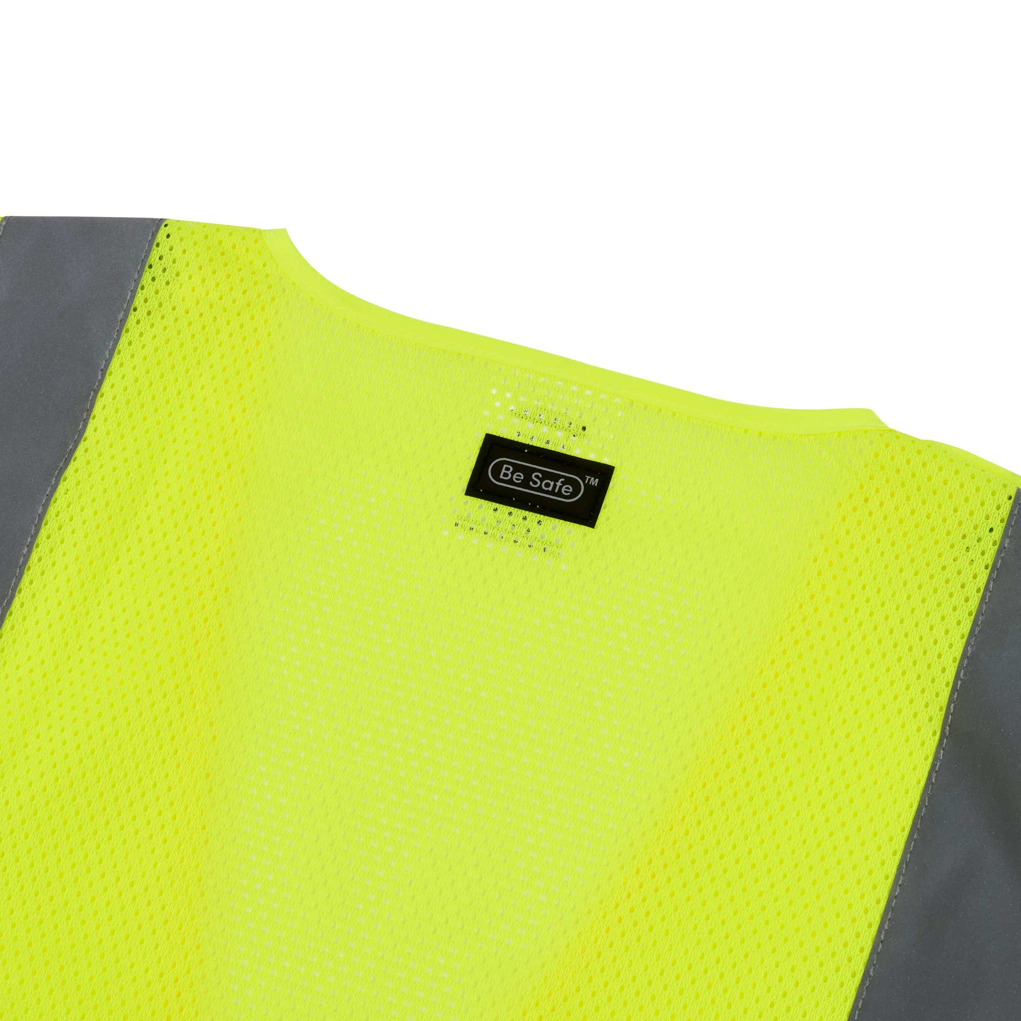 Be Safe Type R Class 2 Lime 2XL/3XL High Visibility 5-Point Breakaway Mesh Safety Vest - Hook/Loop Closure, Reflective Tape - 1 count box