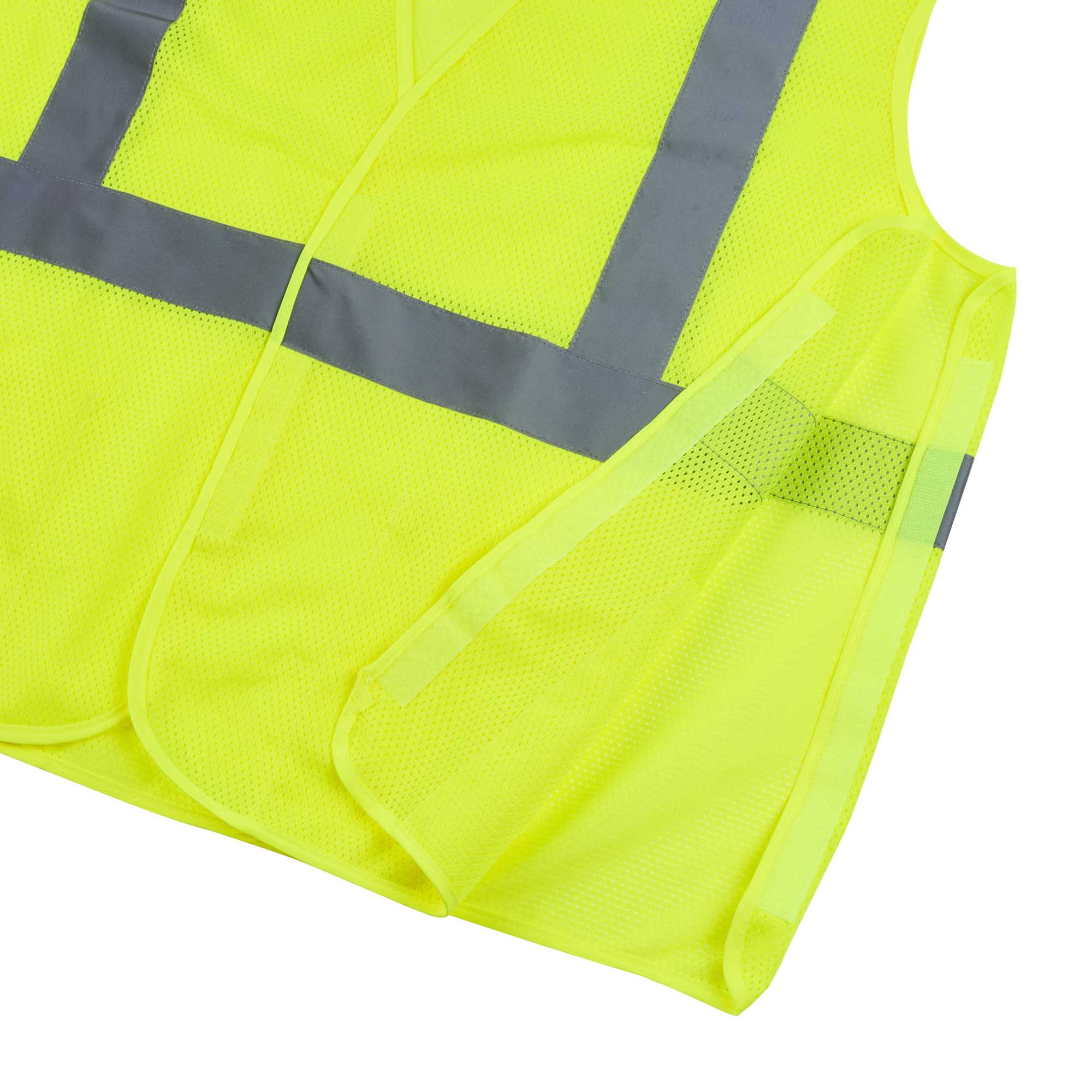 Be Safe Type R Class 2 Lime 2XL/3XL High Visibility 5-Point Breakaway Mesh Safety Vest - Hook/Loop Closure, Reflective Tape - 20 count box