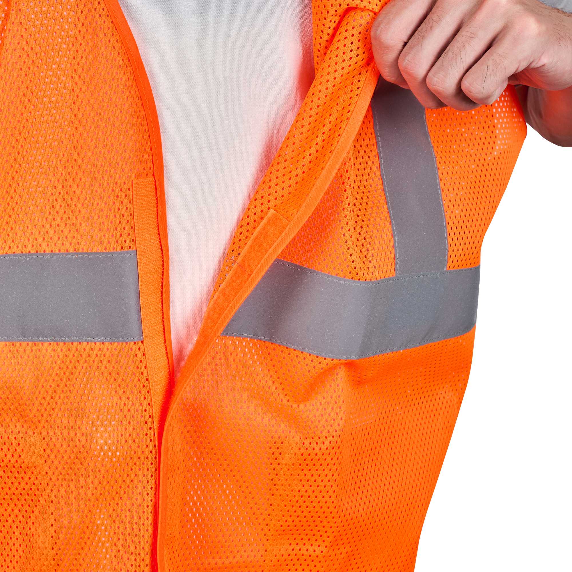 Be Safe Type R Class 2 Orange 2XL/3XL High Visibility 5-Point Breakaway Mesh Safety Vest - Hook/Loop Closure, Reflective Tape - 1 count box
