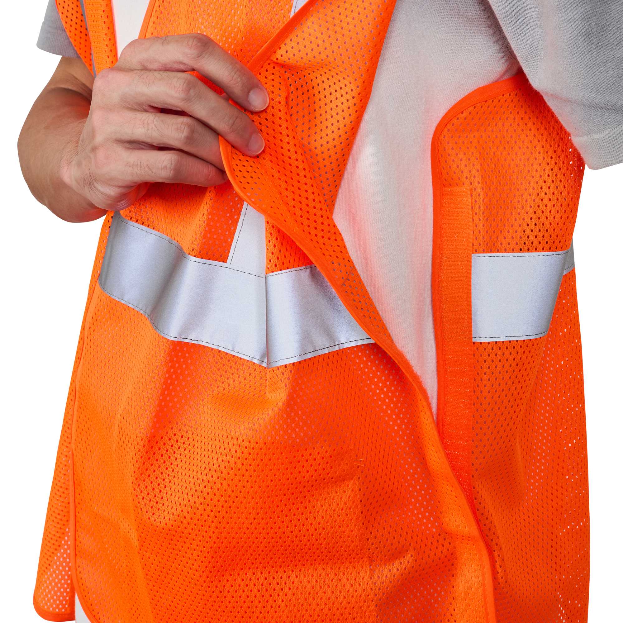 Be Safe Type R Class 2 Orange 2XL/3XL High Visibility 5-Point Breakaway Mesh Safety Vest - Hook/Loop Closure, Reflective Tape - 1 count box