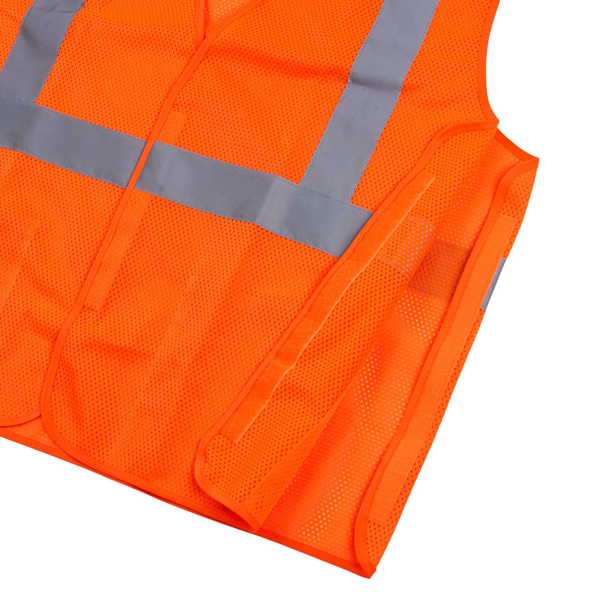 Be Safe Type R Class 2 Orange 2XL/3XL High Visibility 5-Point Breakaway Mesh Safety Vest - Hook/Loop Closure, Reflective Tape - 1 count box