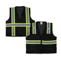 Be Safe Black S/M High Visibility Mesh Safety Vest - Zipper Closure, Reflective Tape - 20 count box