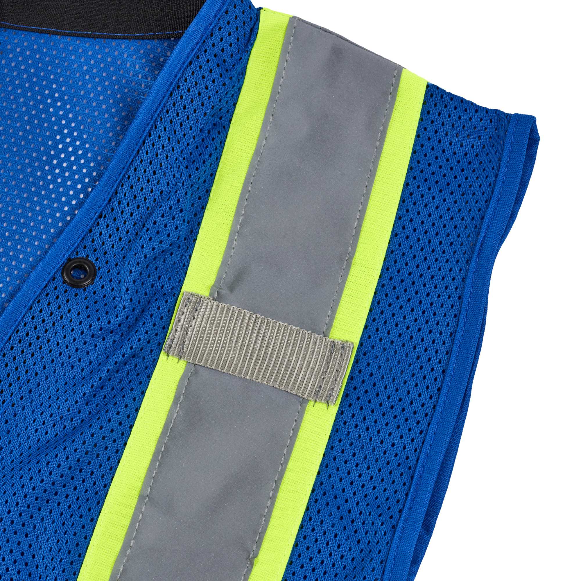 Be Safe Blue S/M High Visibility Mesh Safety Vest - Zipper Closure, Reflective Tape - 1 count box