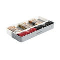 Clean Tek Professional Gray and White Plastic Expandable 3-Tier Spice Drawer Organizer - 15 1/2" x 5 1/2" x 2 1/4" - 12 count box