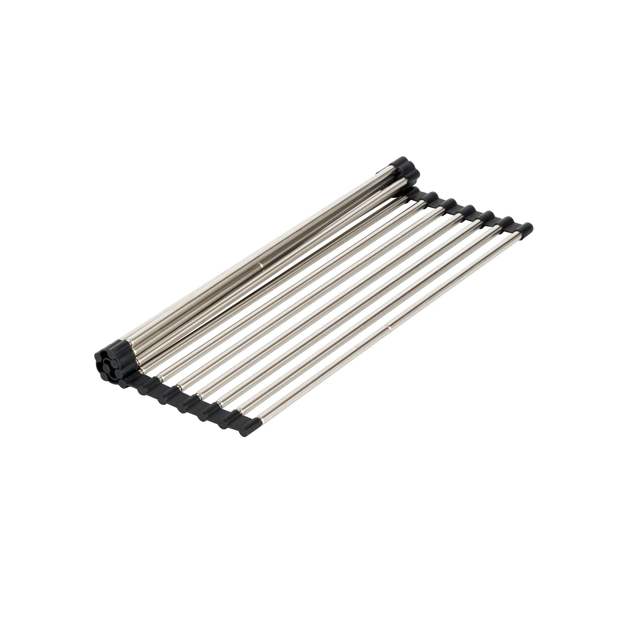 Clean Tek Professional Gray Stainless Steel Over-Sink Roll-Up Drying Rack - Extendable, Non-Slip - 15 3/4" x 9 1/2" - 1 count box