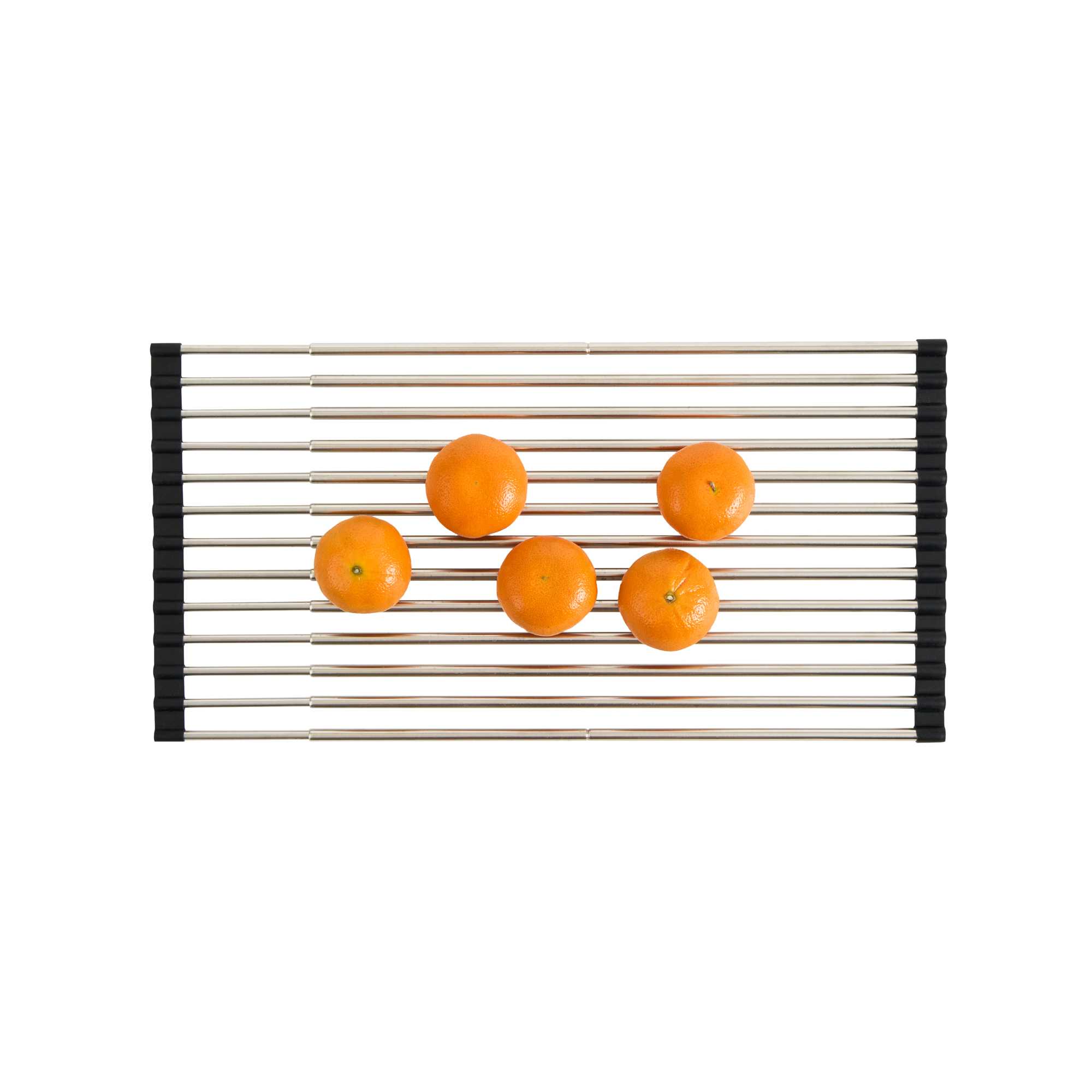 Clean Tek Professional Gray Stainless Steel Over-Sink Roll-Up Drying Rack - Extendable, Non-Slip - 15 3/4" x 9 1/2" - 1 count box