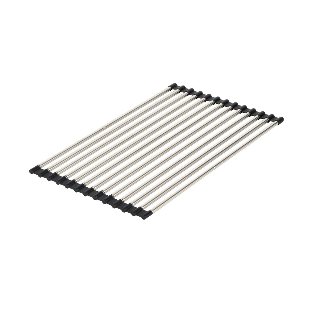 Clean Tek Professional Gray Stainless Steel Over-Sink Roll-Up Drying Rack - Extendable, Non-Slip - 15 3/4" x 9 1/2" - 1 count box