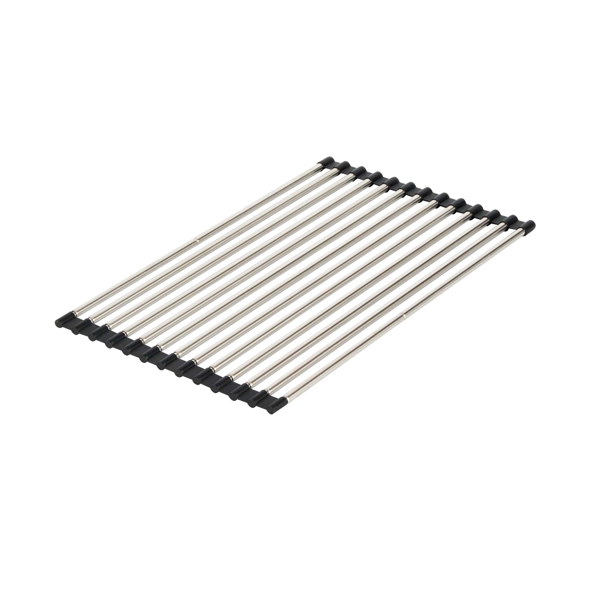 Clean Tek Professional Gray Stainless Steel Over-Sink Roll-Up Drying Rack - Extendable, Non-Slip - 15 3/4" x 9 1/2" - 1 count box