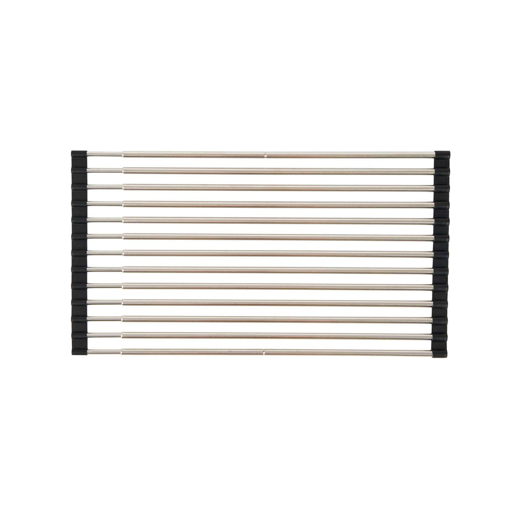 Clean Tek Professional Gray Stainless Steel Over-Sink Roll-Up Drying Rack - Extendable, Non-Slip - 15 3/4" x 9 1/2" - 1 count box