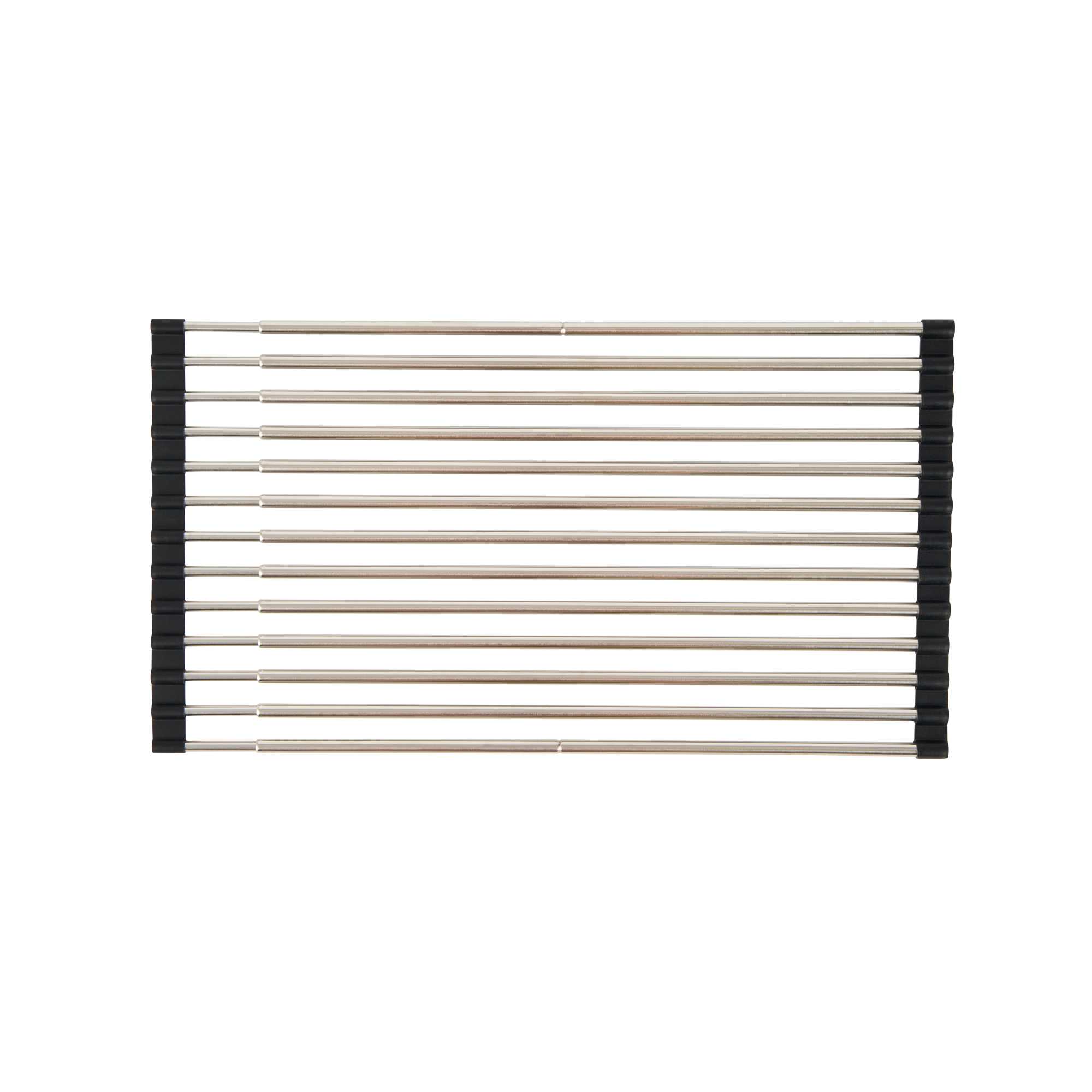 Clean Tek Professional Gray Stainless Steel Over-Sink Roll-Up Drying Rack - Extendable, Non-Slip - 15 3/4" x 9 1/2" - 1 count box
