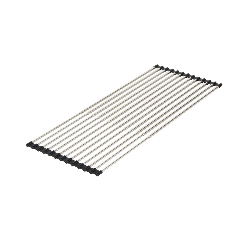 Clean Tek Professional Gray Stainless Steel Over-Sink Roll-Up Drying Rack - Extendable, Non-Slip - 15 3/4" x 9 1/2" - 12 count box