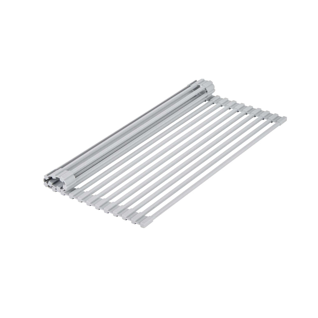 Clean Tek Professional Gray Steel Over-Sink Roll-Up Drying Rack - Non-Slip - 17" x 13" - 1 count box