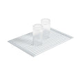 Clean Tek Professional Gray Steel Over-Sink Roll-Up Drying Rack - Non-Slip - 17" x 13" - 1 count box