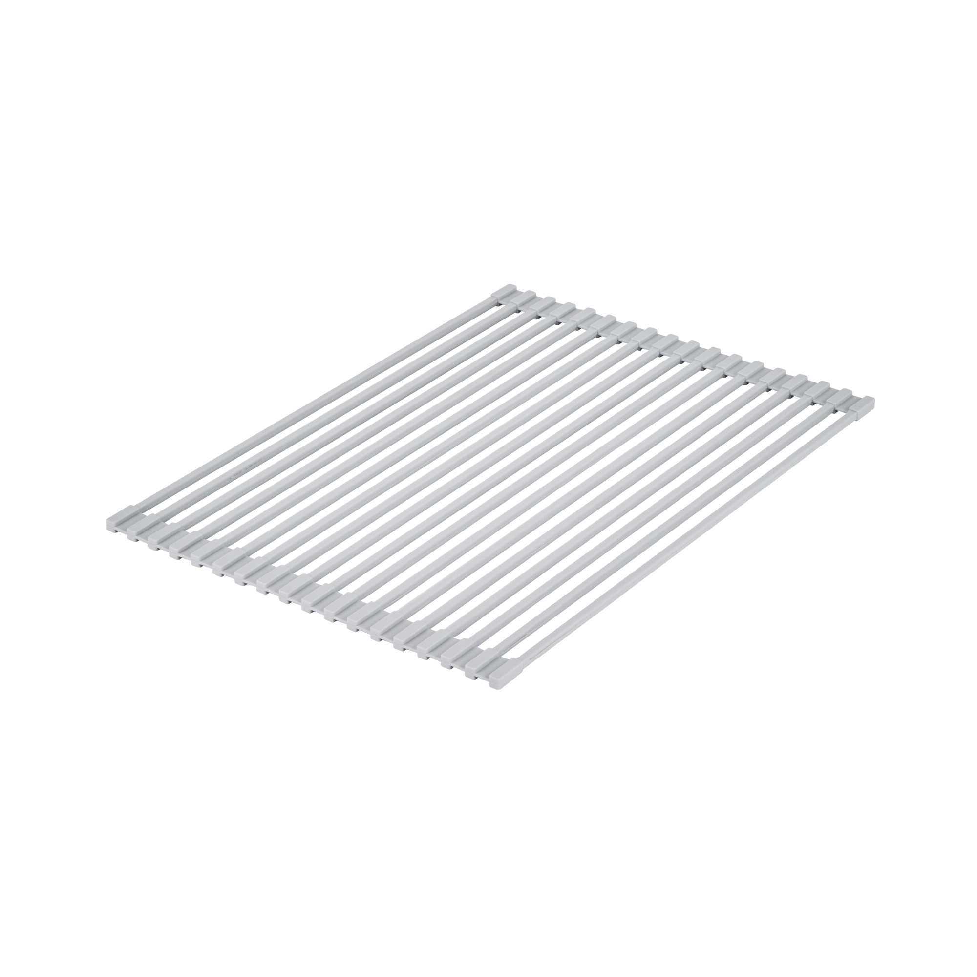 Clean Tek Professional Gray Steel Over-Sink Roll-Up Drying Rack - Non-Slip - 17" x 13" - 1 count box