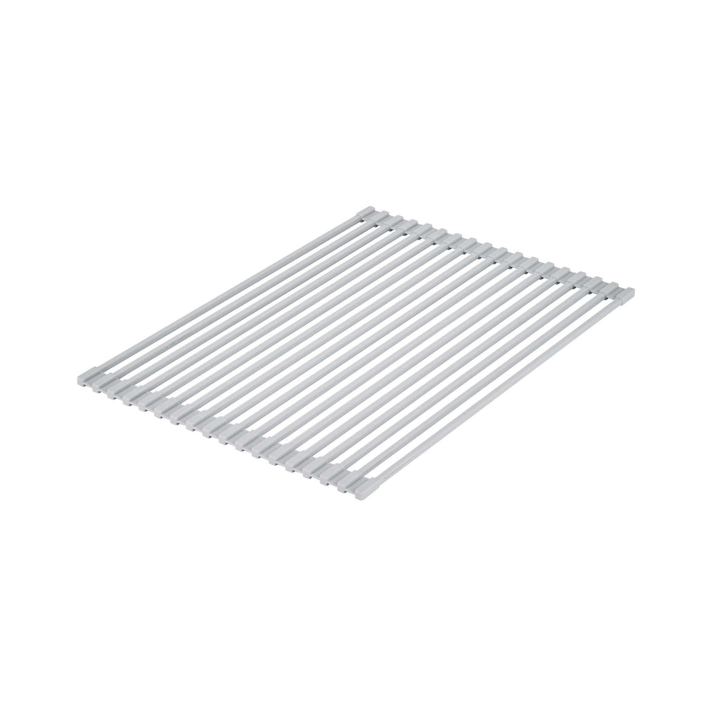 Clean Tek Professional Gray Steel Over-Sink Roll-Up Drying Rack - Non-Slip - 17" x 13" - 12 count box