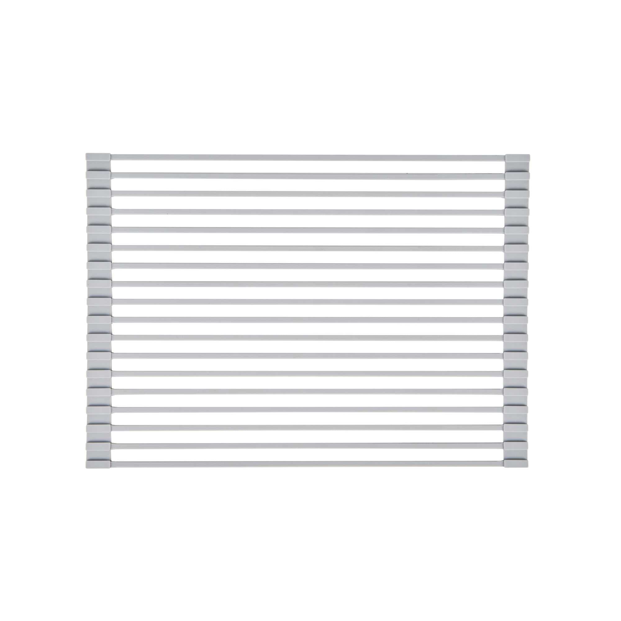 Clean Tek Professional Gray Steel Over-Sink Roll-Up Drying Rack - Non-Slip - 17" x 13" - 12 count box