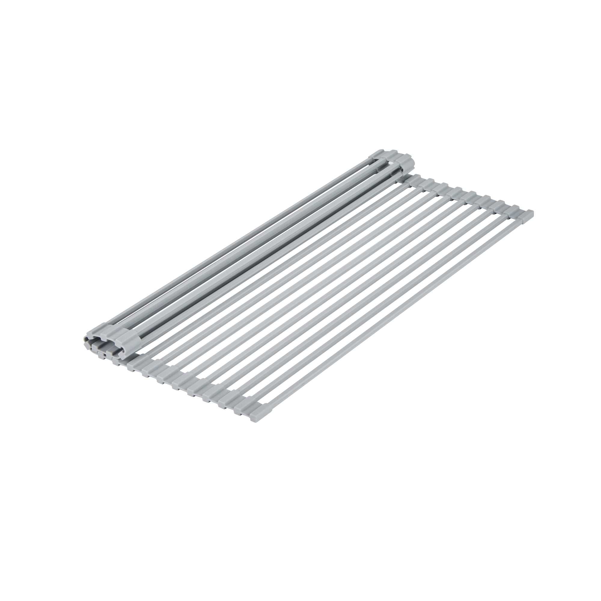 Clean Tek Professional Gray Steel Over-Sink Roll-Up Drying Rack - Non-Slip - 20 1/2" x 13" - 1 count box