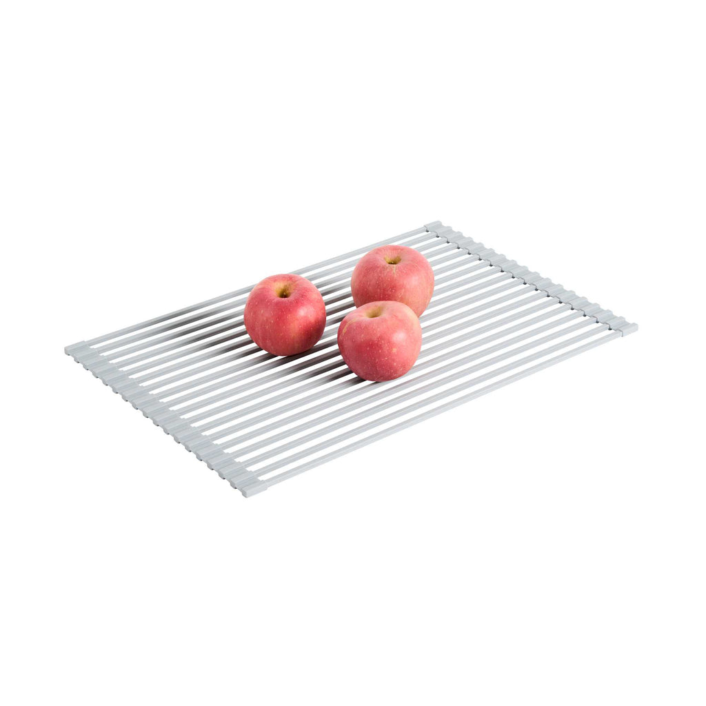 Clean Tek Professional Gray Steel Over-Sink Roll-Up Drying Rack - Non-Slip - 20 1/2" x 13" - 1 count box