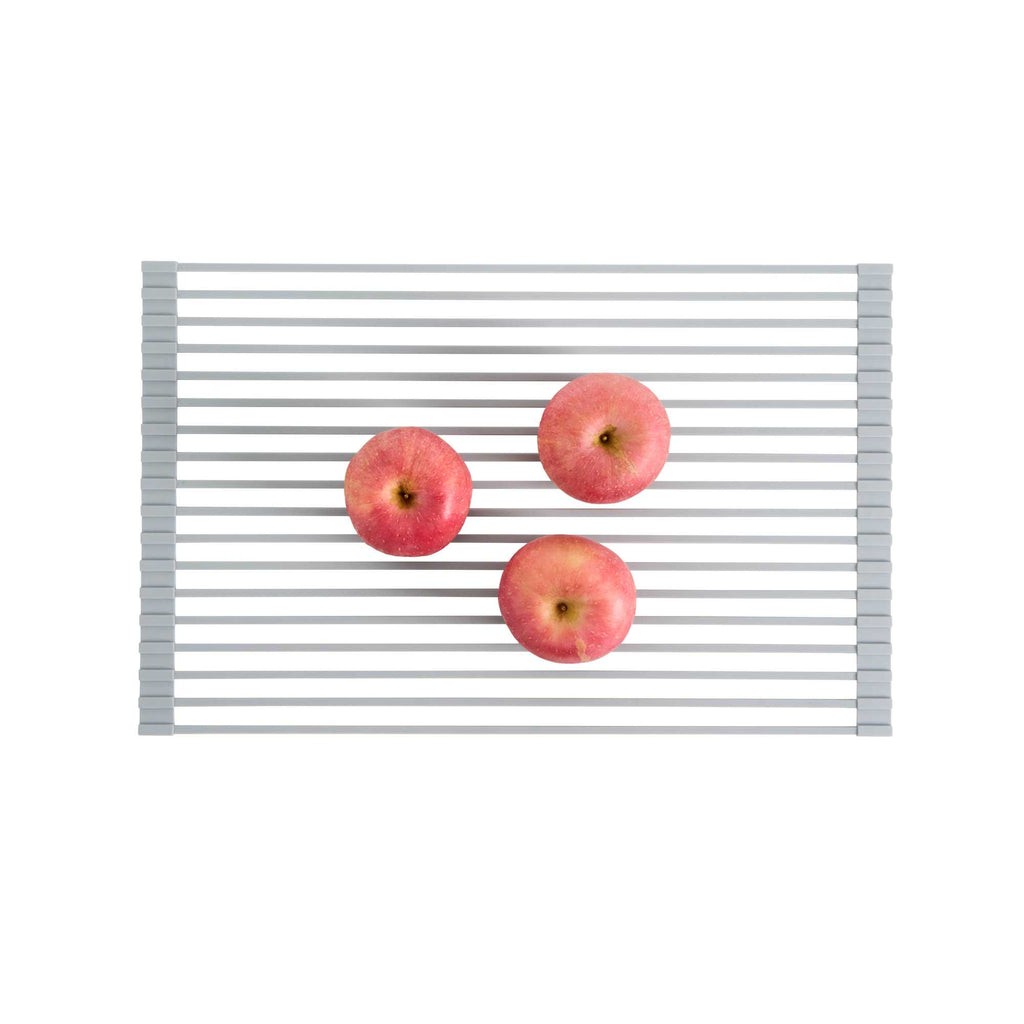 Clean Tek Professional Gray Steel Over-Sink Roll-Up Drying Rack - Non-Slip - 20 1/2" x 13" - 1 count box