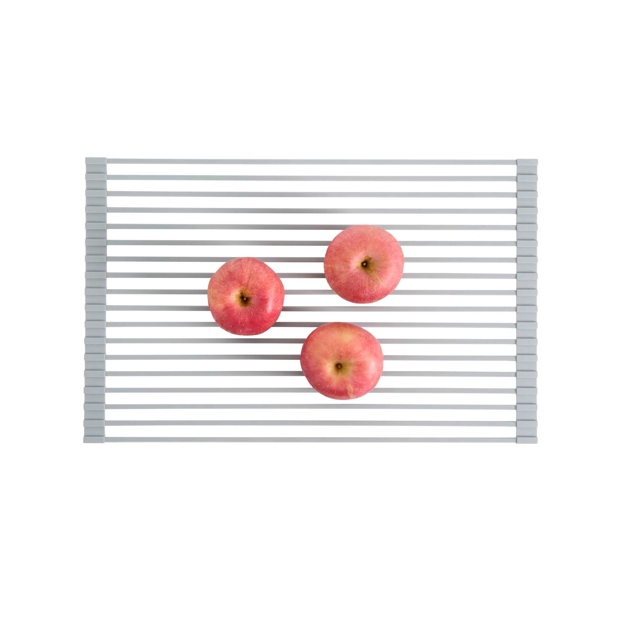 Clean Tek Professional Gray Steel Over-Sink Roll-Up Drying Rack - Non-Slip - 20 1/2" x 13" - 1 count box
