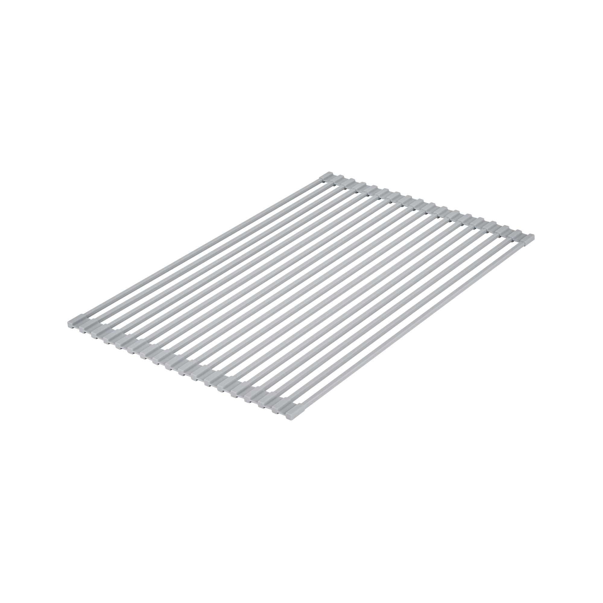Clean Tek Professional Gray Steel Over-Sink Roll-Up Drying Rack - Non-Slip - 20 1/2" x 13" - 1 count box