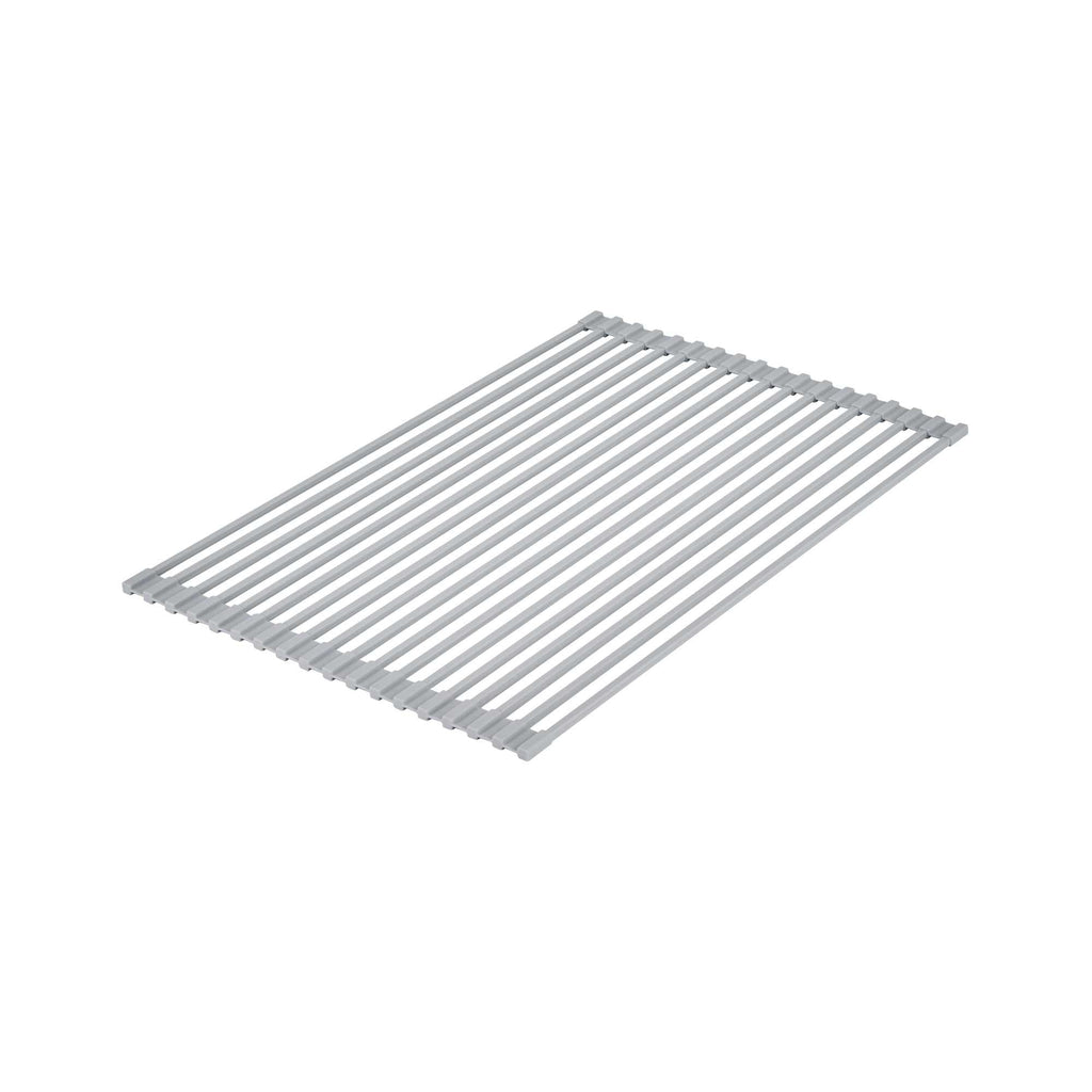 Clean Tek Professional Gray Steel Over-Sink Roll-Up Drying Rack - Non-Slip - 20 1/2" x 13" - 12 count box