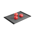 Clean Tek Professional Black Steel Over-Sink Roll-Up Drying Rack - Non-Slip - 17" x 13" - 12 count box