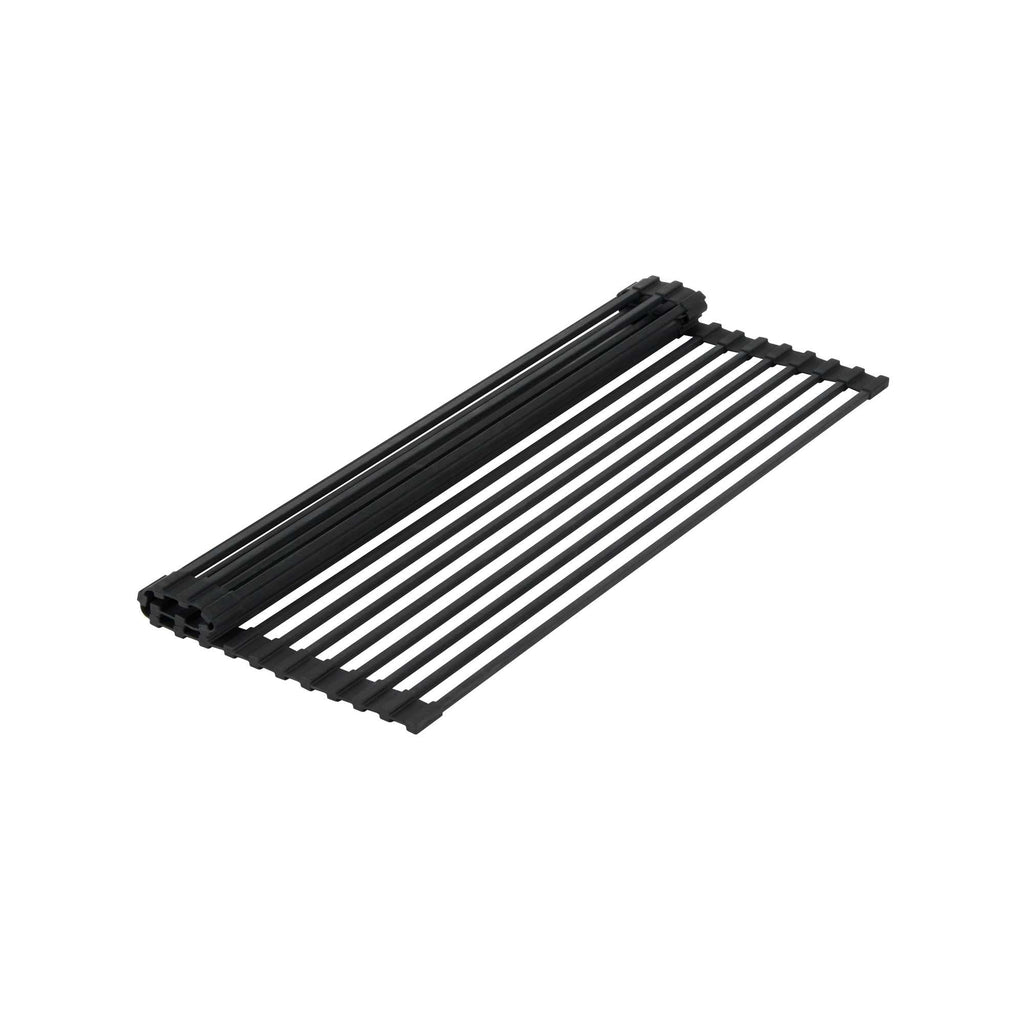 Clean Tek Professional Black Steel Over-Sink Roll-Up Drying Rack - Non-Slip - 20 1/2" x 13" - 1 count box