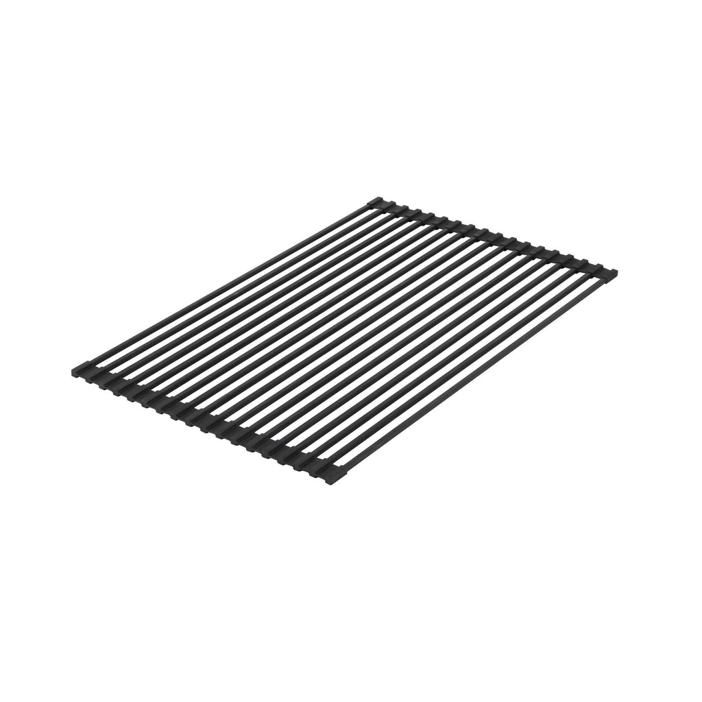 Clean Tek Professional Black Steel Over-Sink Roll-Up Drying Rack - Non-Slip - 20 1/2" x 13" - 12 count box