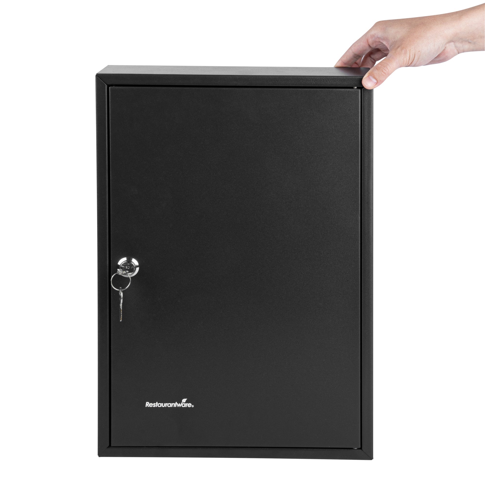 Be Safe Black Steel Wall Mount Key Cabinet Safe - For 64 Keys, with Key Lock - 17 3/4" x 11 3/4" - 1 count box