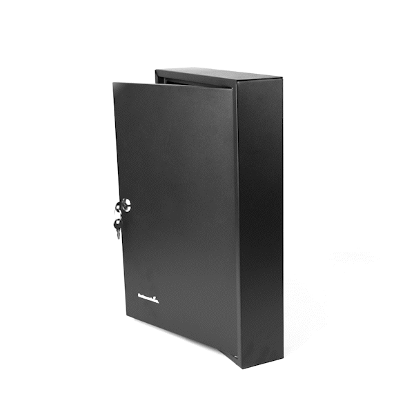 Be Safe Black Steel Wall Mount Key Cabinet Safe - For 64 Keys, with Key Lock - 17 3/4" x 11 3/4" - 1 count box