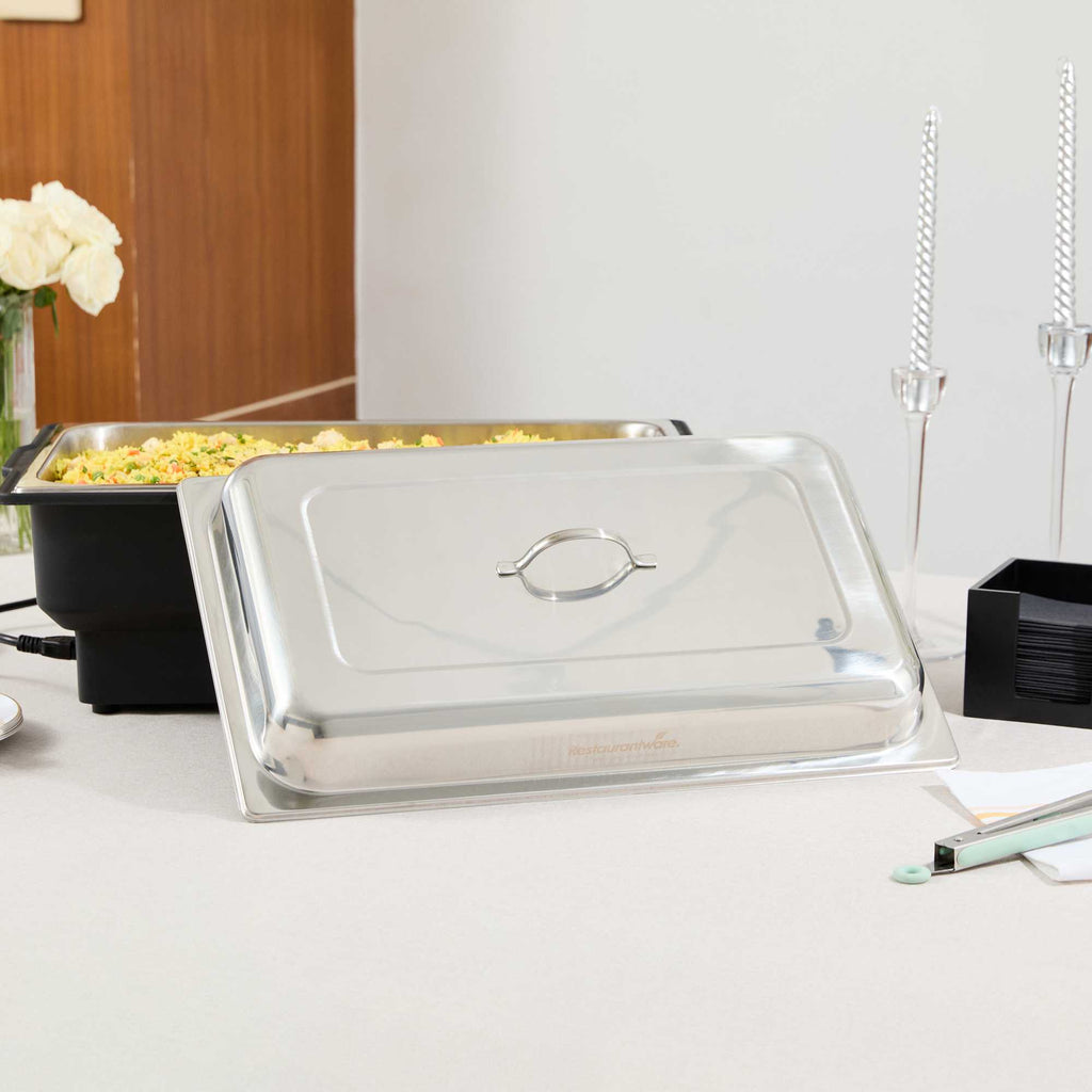 Cater Tek Full Size Stainless Steel Chafer Cover - with Handle - 1 count box