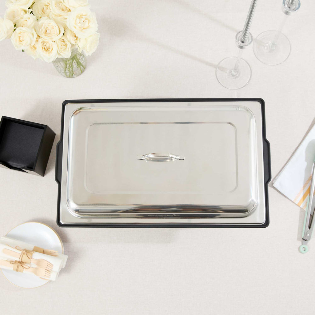 Cater Tek Full Size Stainless Steel Chafer Cover - with Handle - 1 count box