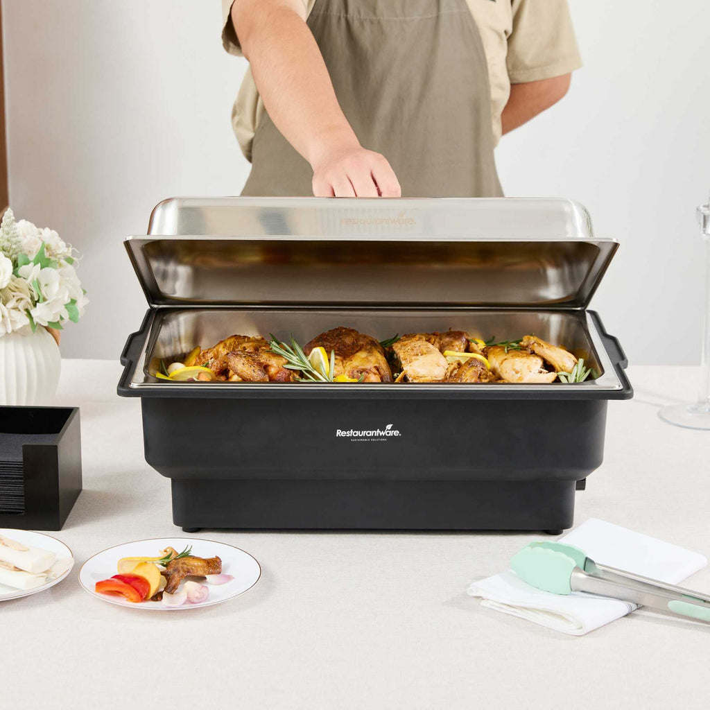 Cater Tek 14 qt Full Size Electric Water Pan / Warmer - Stainless Steel Chafer Cover, Food Pan, 120V, 760W - 1 count box
