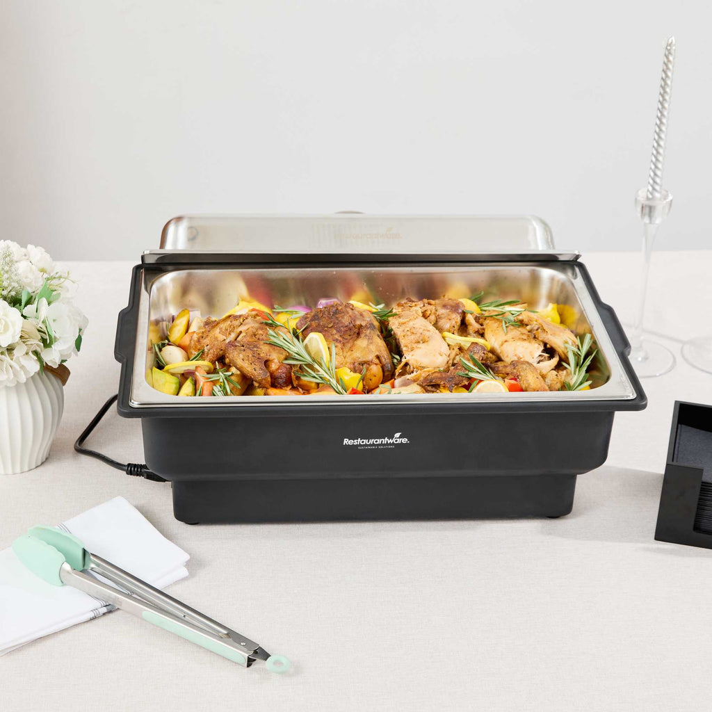 Cater Tek 14 qt Full Size Electric Water Pan / Warmer - Stainless Steel Chafer Cover, Food Pan, 120V, 760W - 1 count box