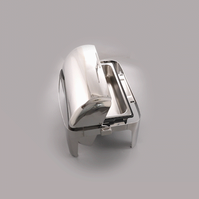 Cater Tek 14 qt Full Size Electric Chafer - Stainless Steel Roll Top Cover, Food Pan, Stand, 120V, 760W - 1 count box
